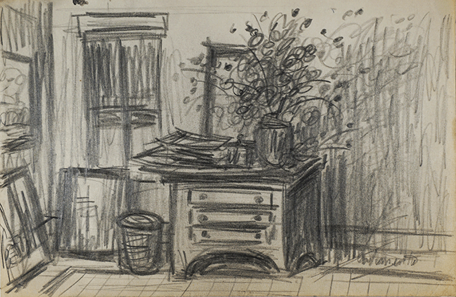 Alone in woods in clearing